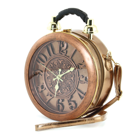 Real Working Clock Handbags Purse Antique Steampunk Shoulder Bag PU  Messenger Bag: Handbags: Amazon.com